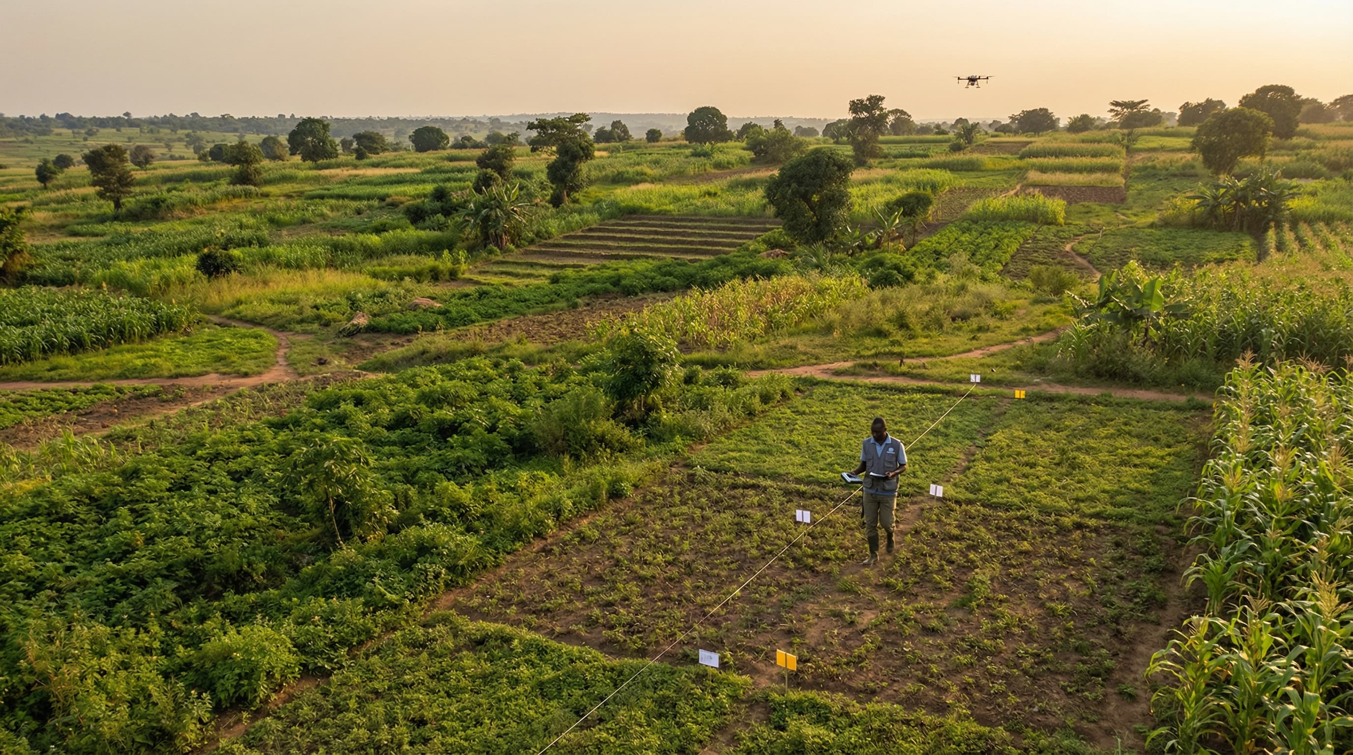 Ugandan smallholder farmer in field